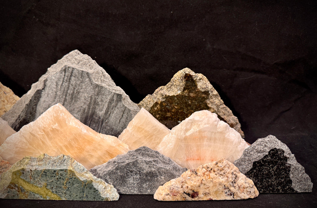 Illuminated onyx mountainscape