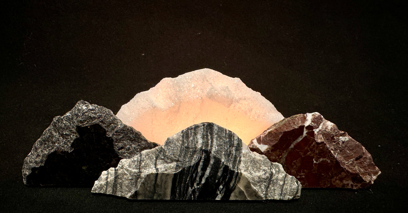 Illuminated miniature marble mountainscape