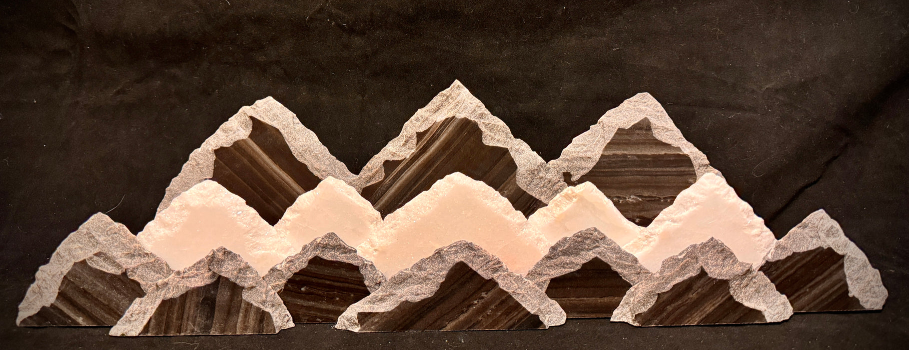 Illuminated marble mountainscape