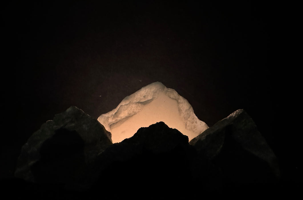 Illuminated miniature marble mountainscape