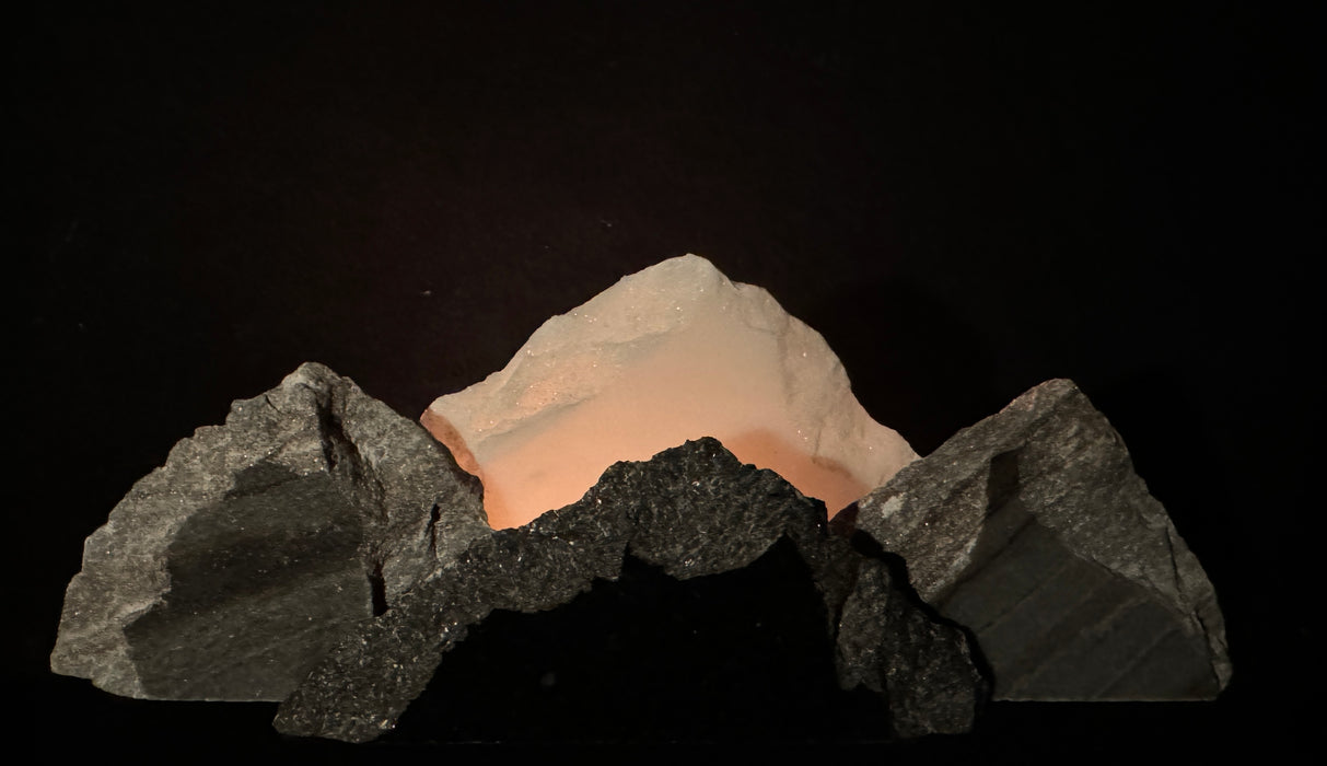 Illuminated miniature marble mountainscape