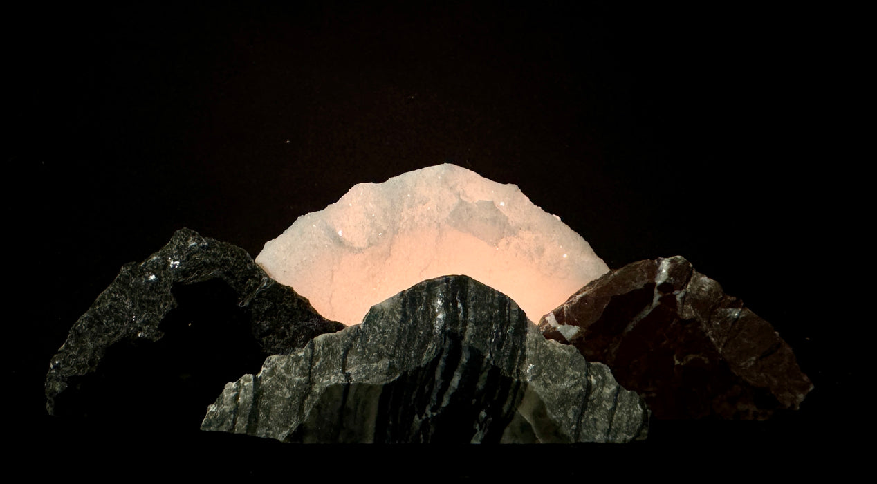 Illuminated miniature marble mountainscape