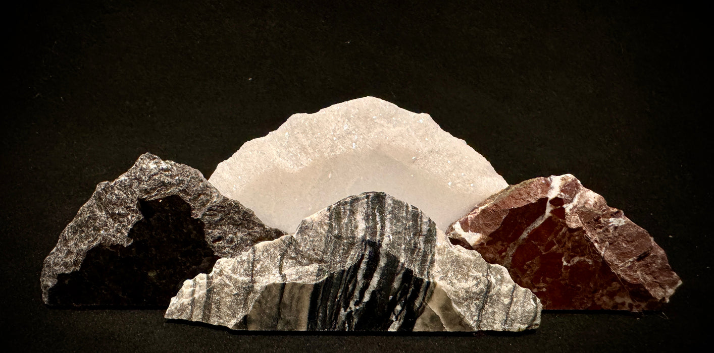 Illuminated miniature marble mountainscape