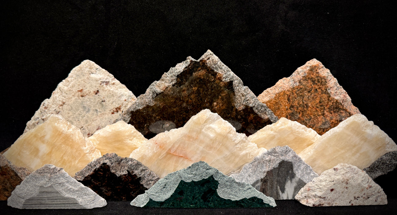 Illuminated onyx mountainscape
