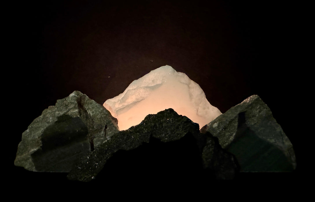 Illuminated miniature marble mountainscape