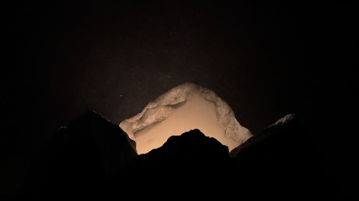 Illuminated miniature marble mountainscape