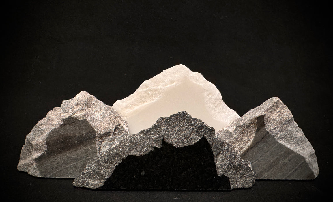 Illuminated miniature marble mountainscape