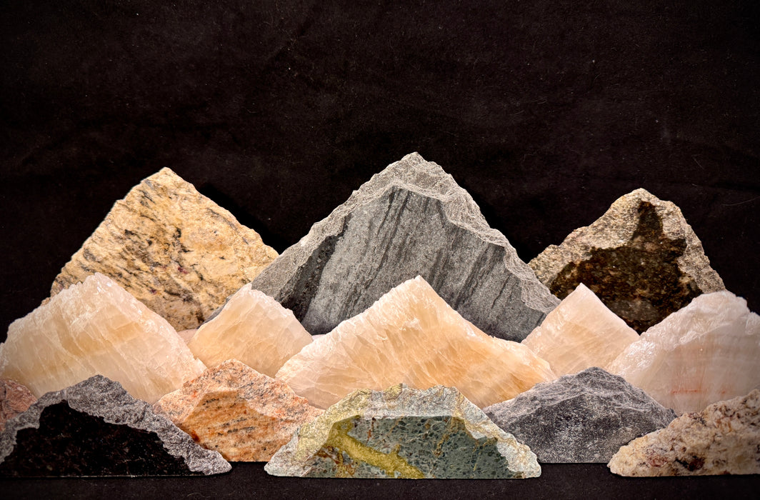 Illuminated onyx mountainscape
