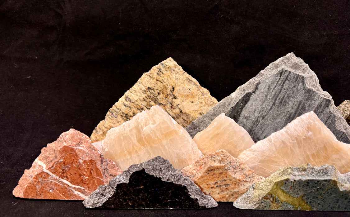 Illuminated onyx mountainscape