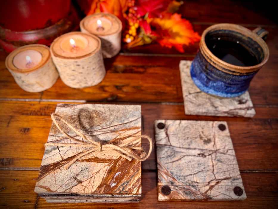 Natural Marble Coasters-set of 4