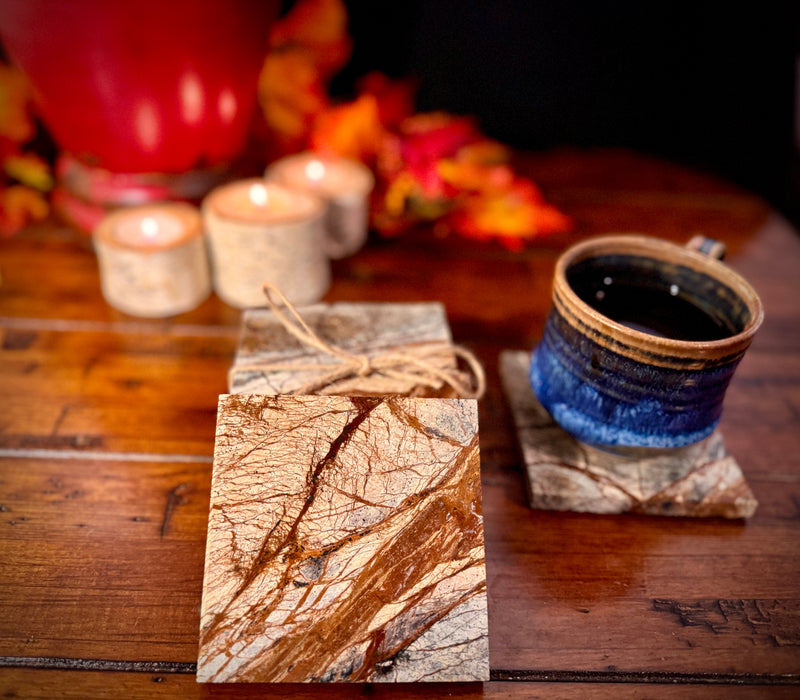 Natural Marble Coasters-set of 4