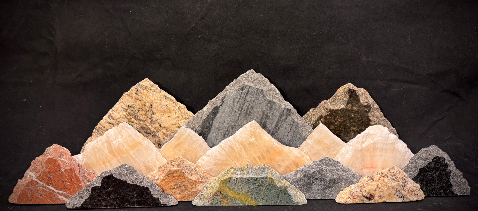 Illuminated onyx mountainscape