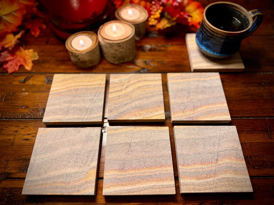 Natural Sandstone Coasters-set of 4
