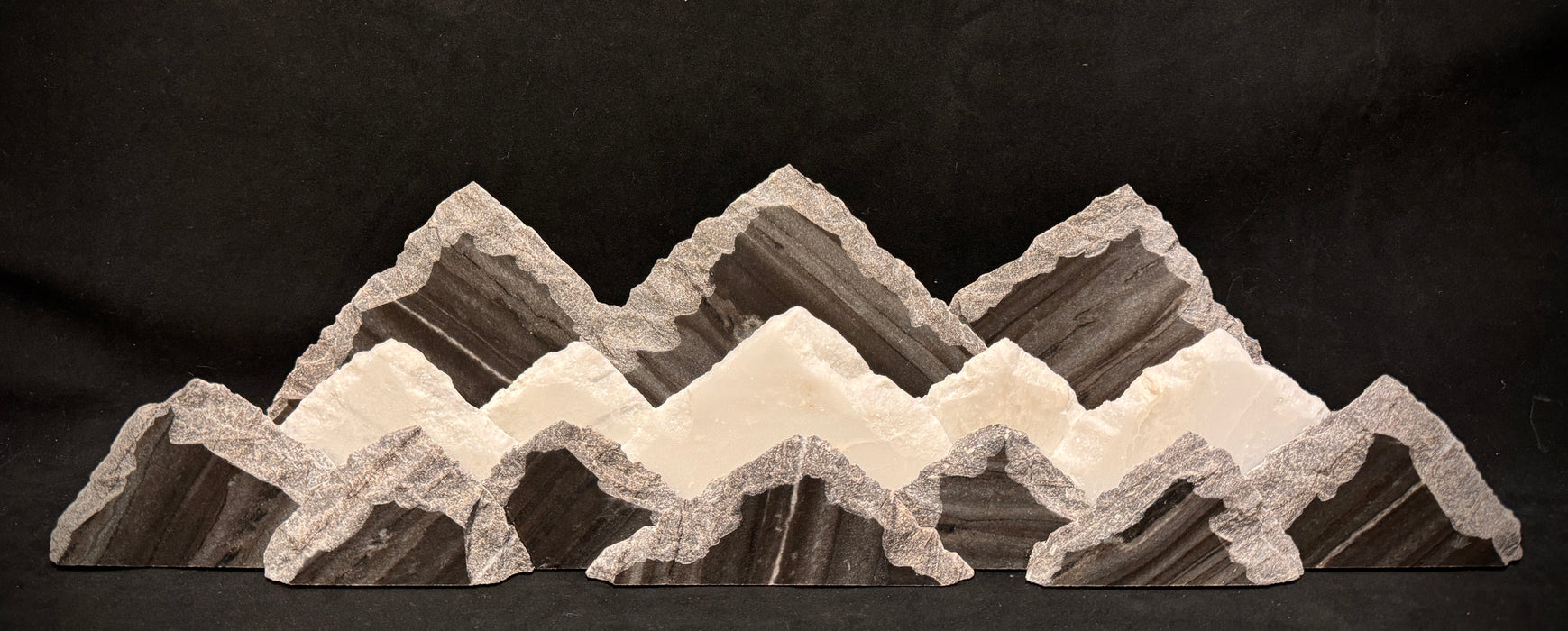 Illuminated marble mountainscape