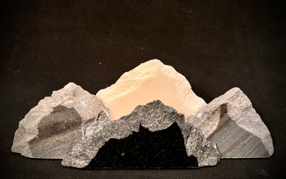 Illuminated miniature marble mountainscape