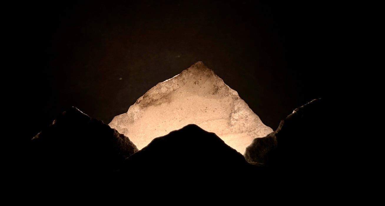 Illuminated miniature marble mountainscape