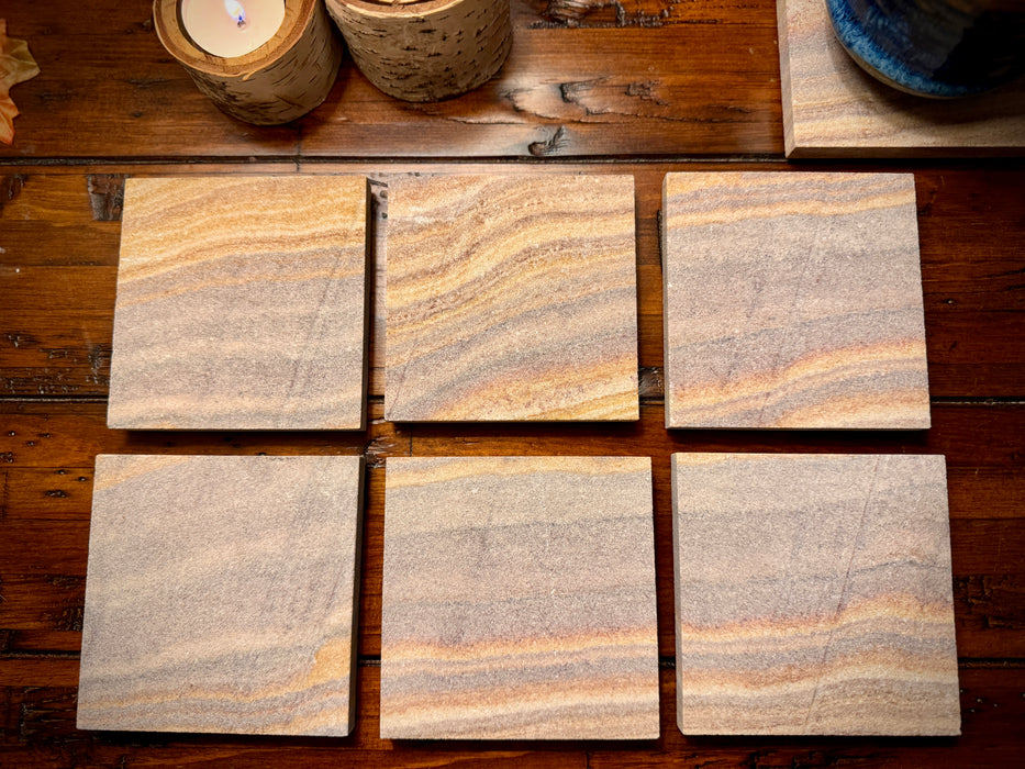 Natural Sandstone Coasters-set of 4