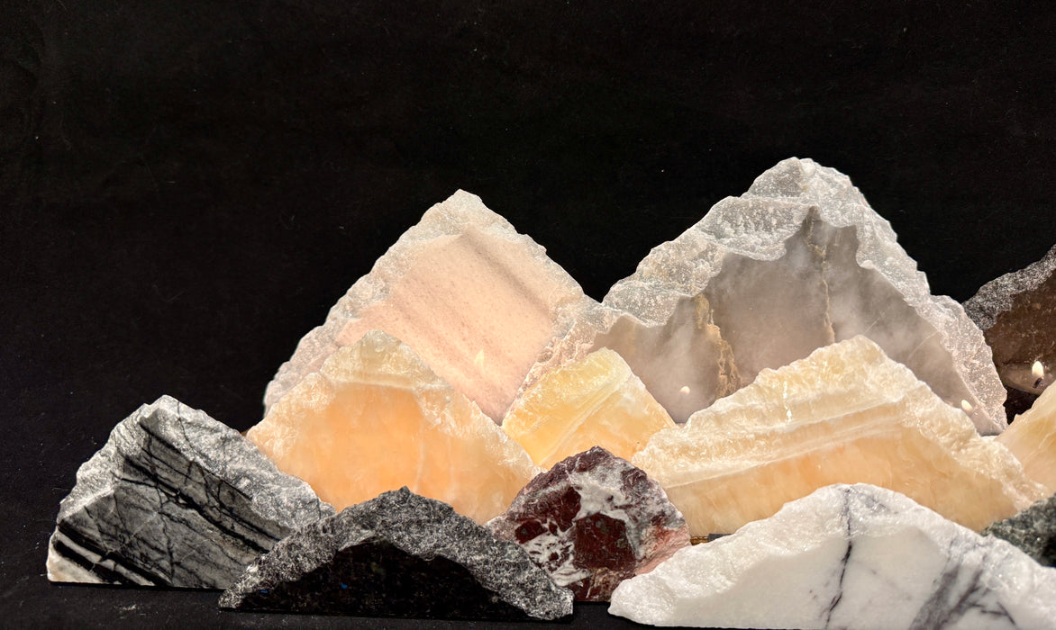 Illuminated onyx mountainscape