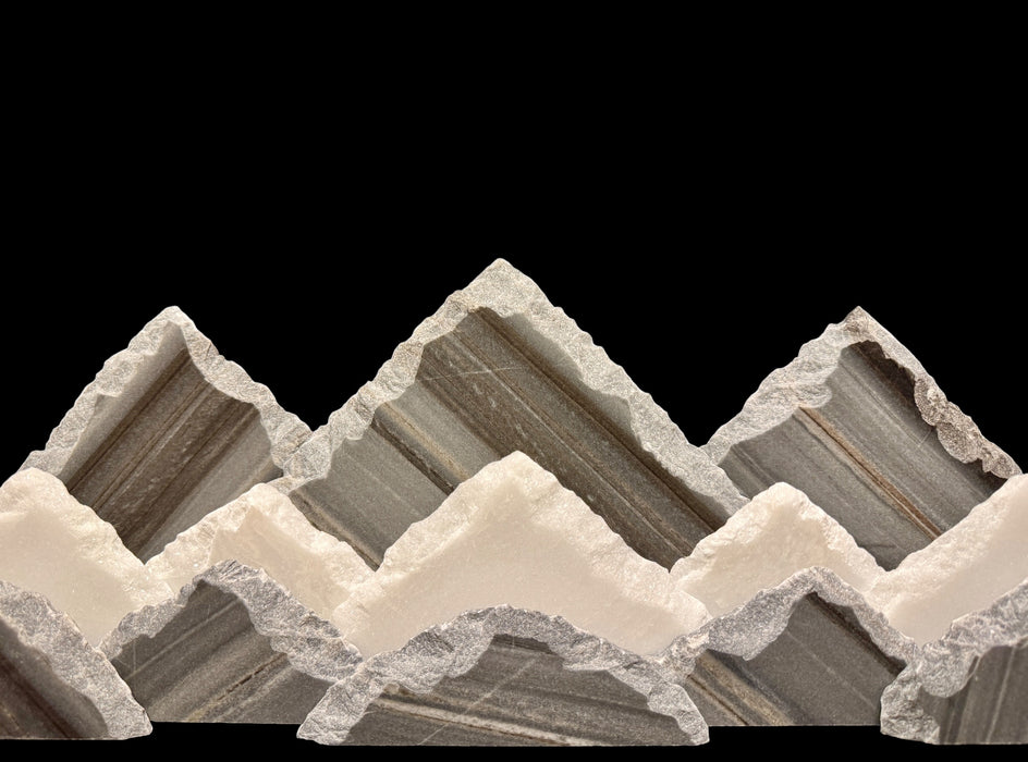 Illuminated marble mountainscape. X-Large