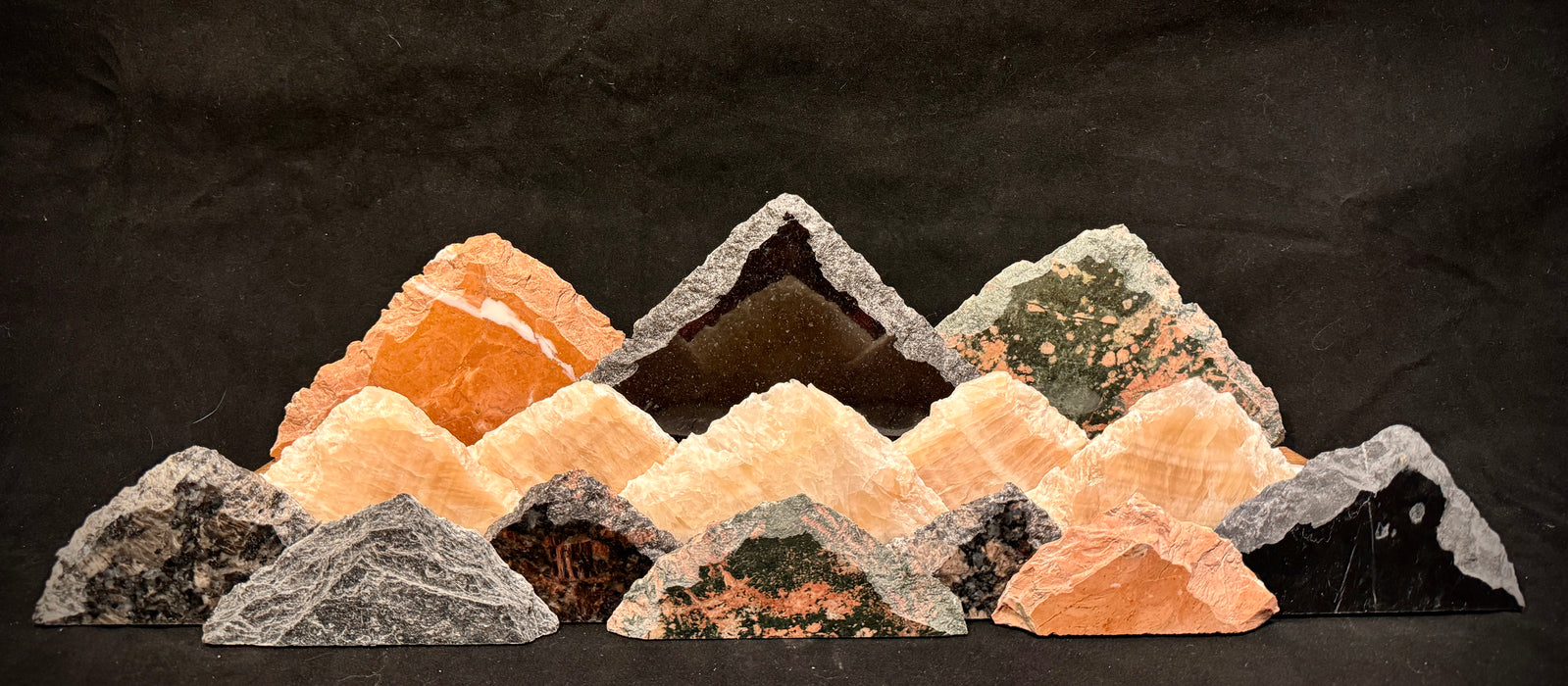 Illuminated onyx mountainscape