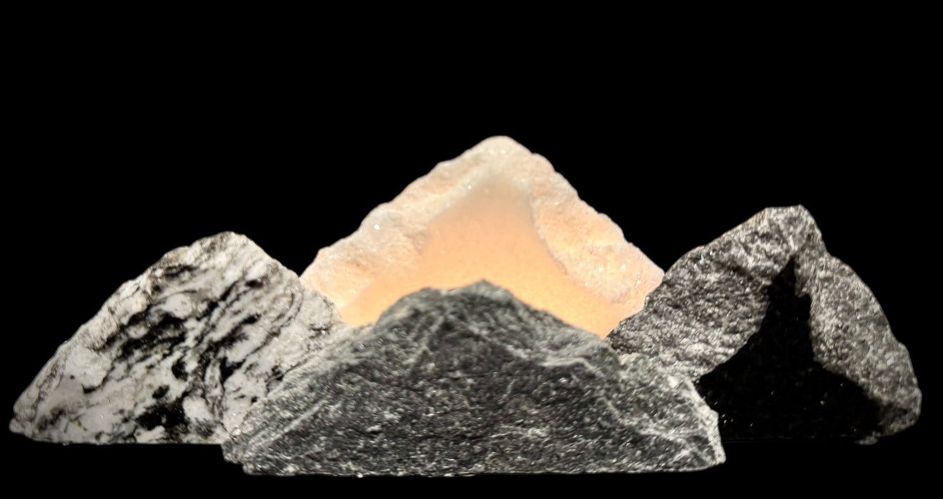 Illuminated miniature marble mountainscape