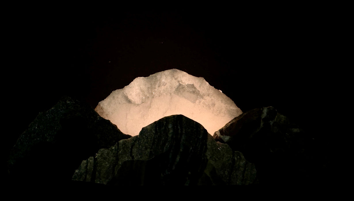 Illuminated miniature marble mountainscape