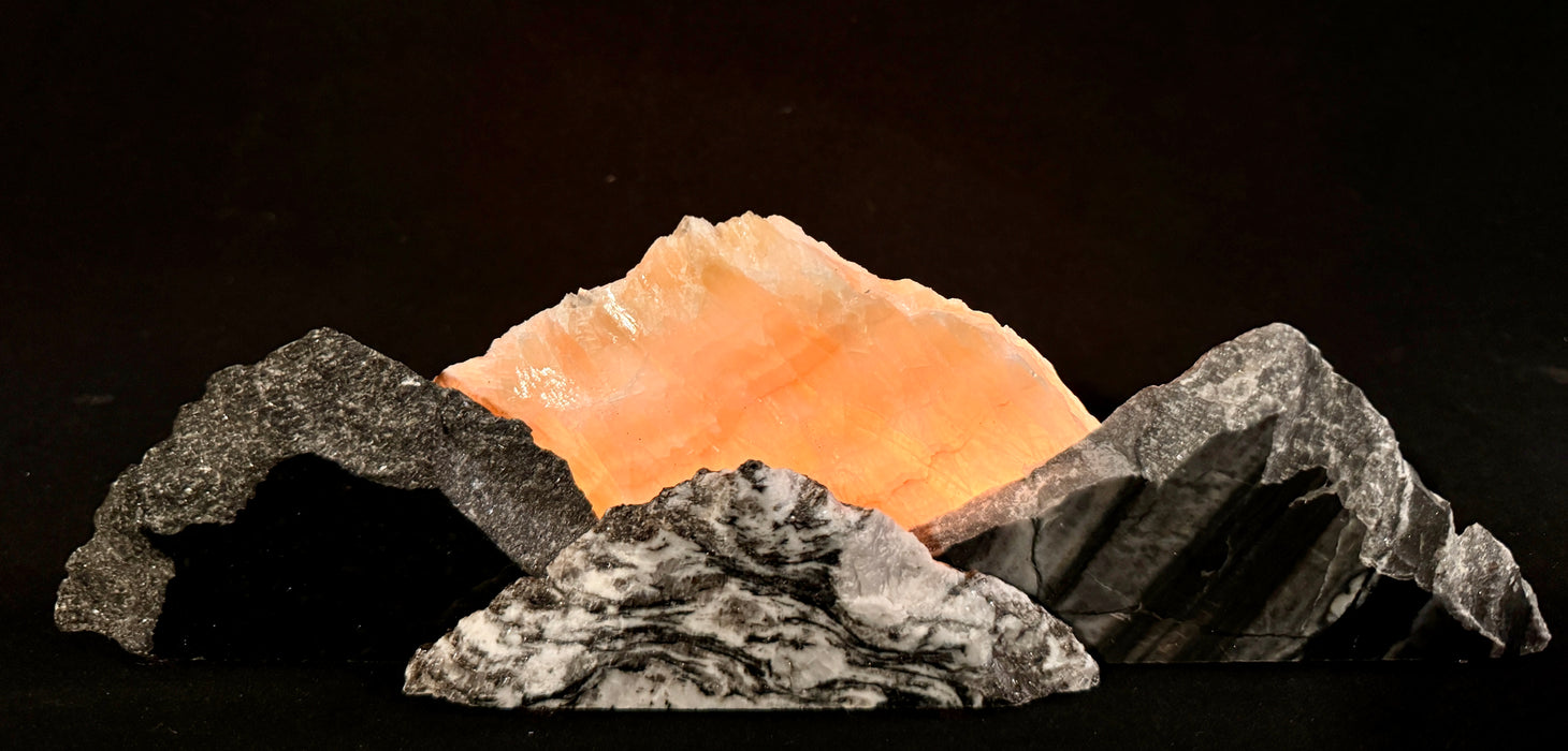 Illuminated miniature onyx mountainscape