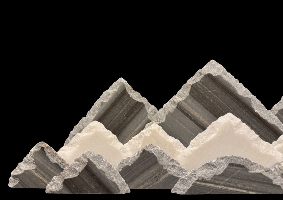 Illuminated marble mountainscape. X-Large