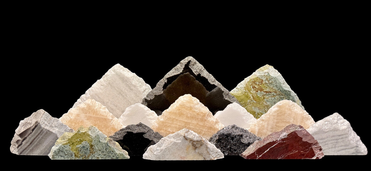 Illuminated onyx mountainscape.