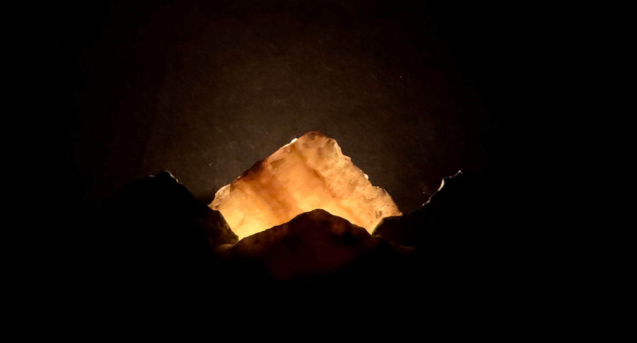 Illuminated miniature onyx mountainscape