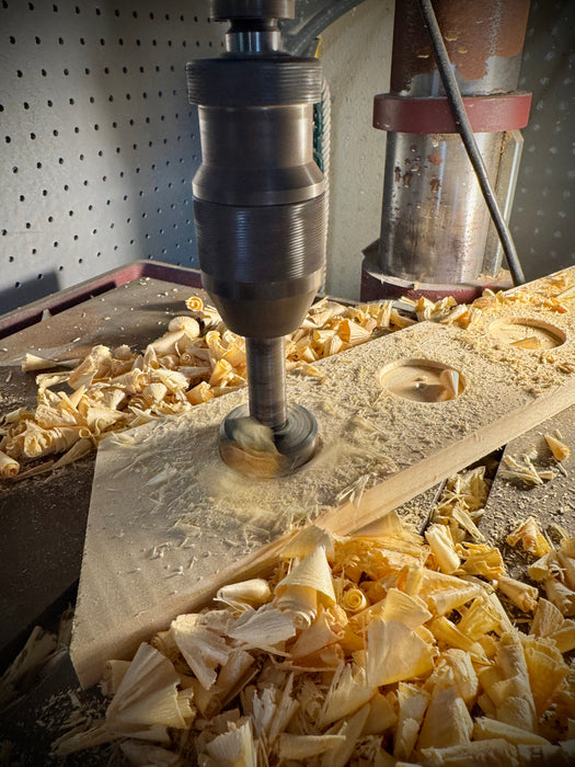 Illuminated marble mountainscape