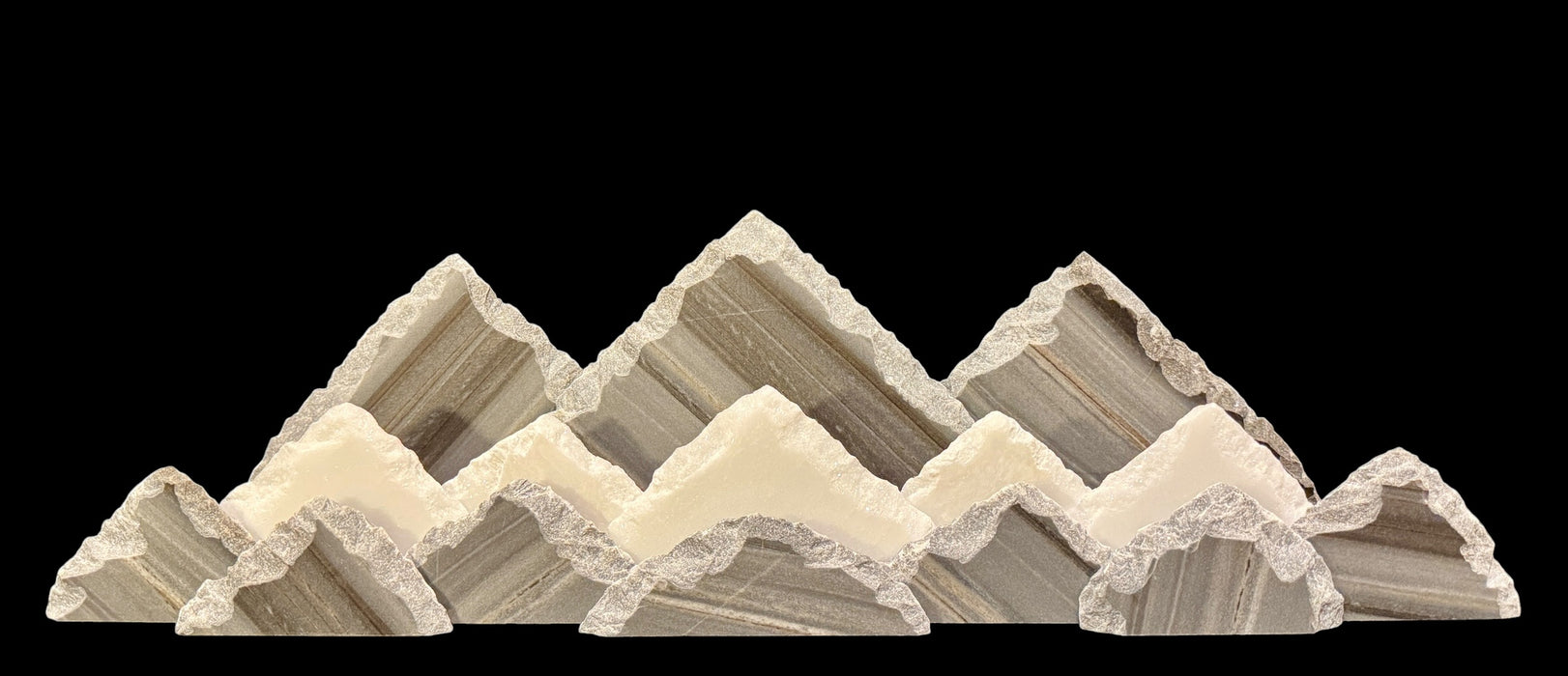 Illuminated marble mountainscape. X-Large