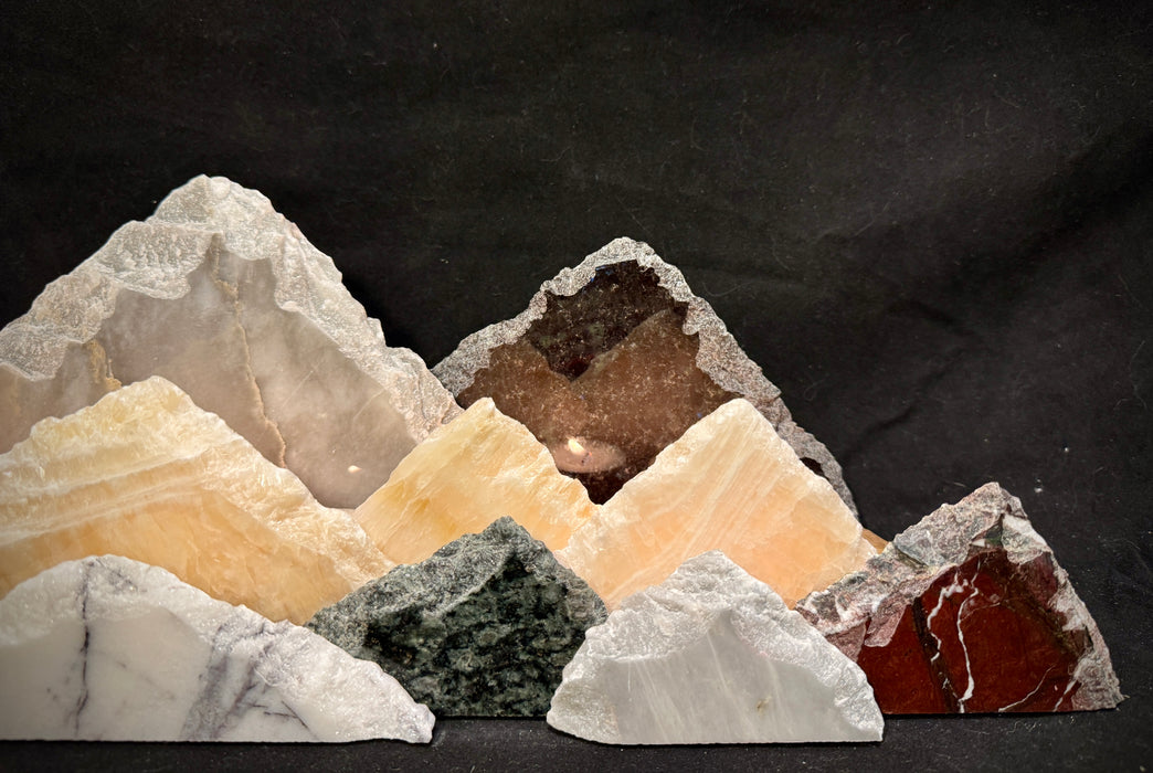 Illuminated onyx mountainscape