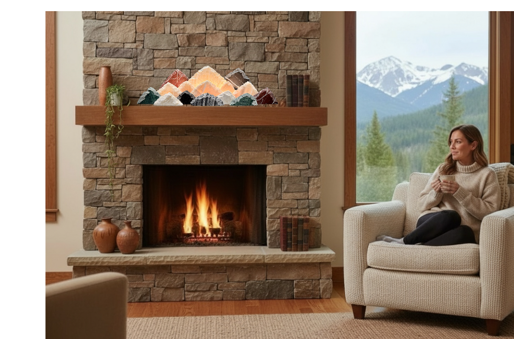 Illuminated onyx mountainscape