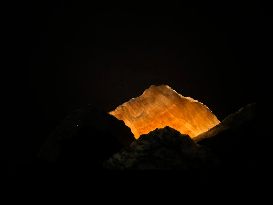 Illuminated miniature onyx mountainscape