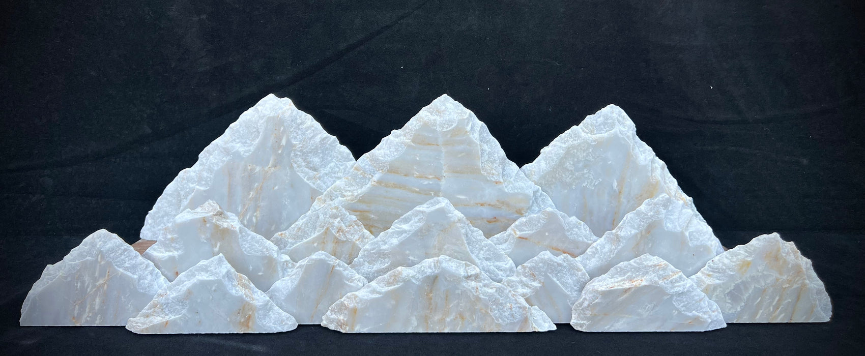 Illuminated marble mountainscape