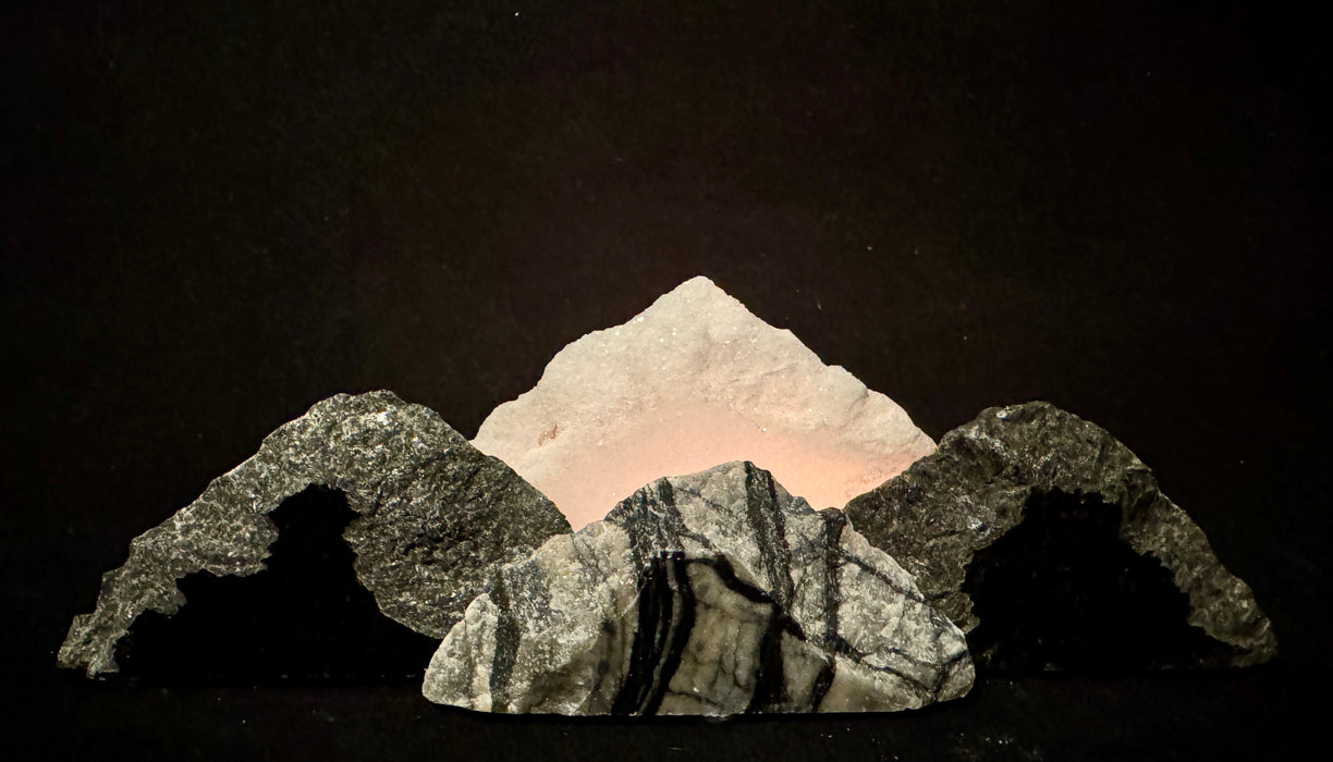 Illuminated miniature marble mountainscape