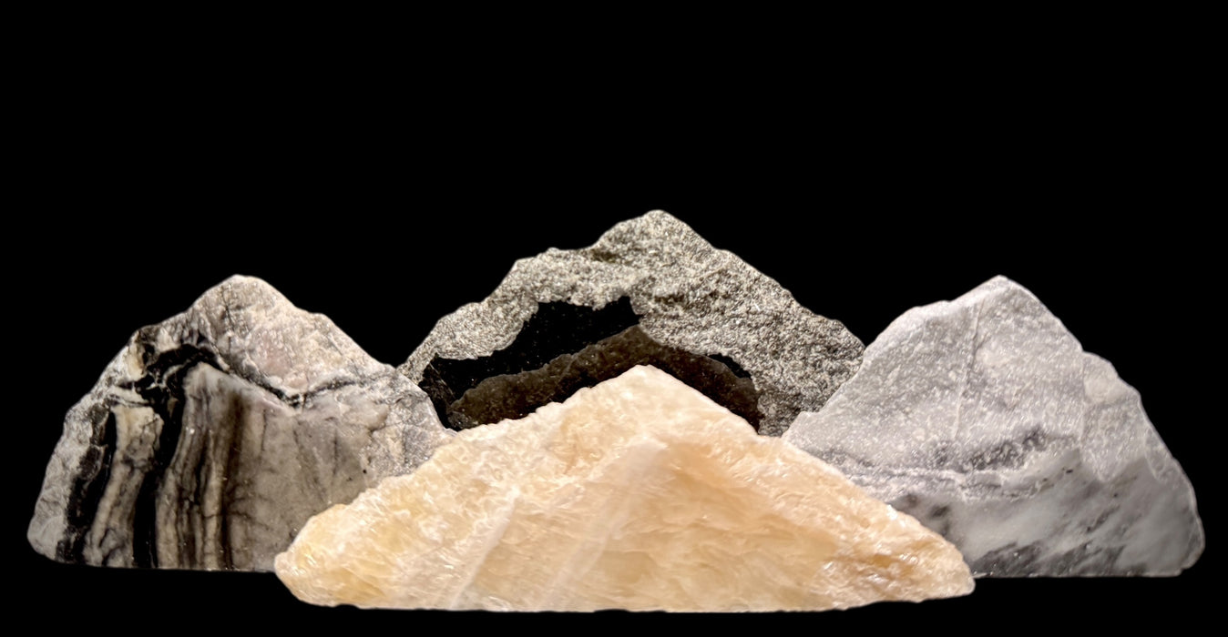 Illuminated miniature marble mountainscape