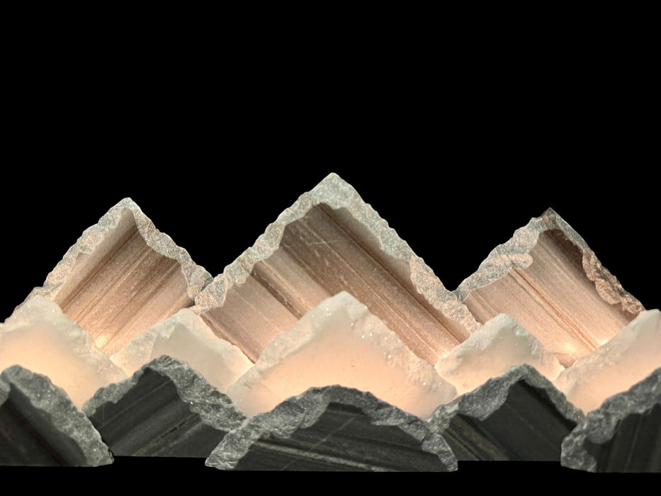 Illuminated marble mountainscape. X-Large
