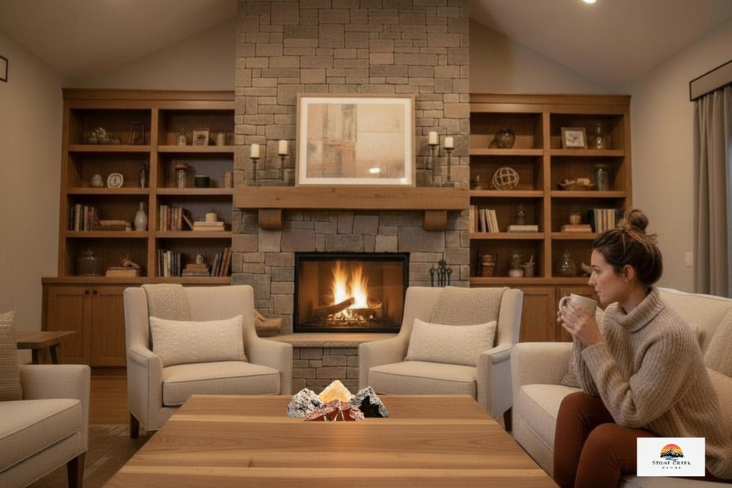 Illuminated miniature marble mountainscape