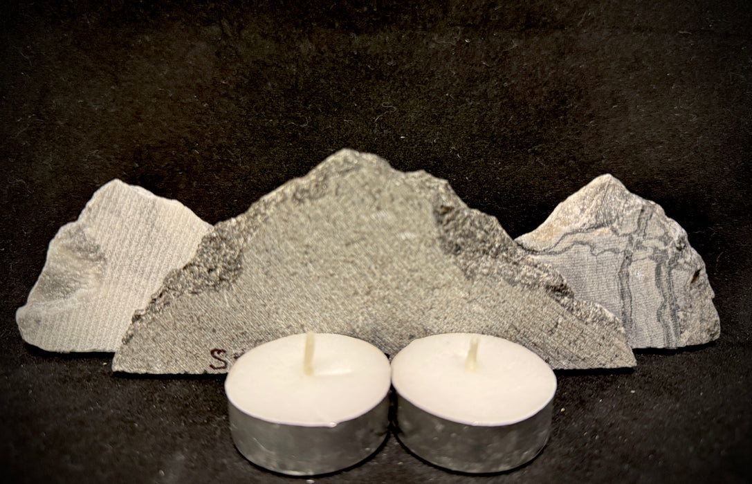 Illuminated miniature marble mountainscape