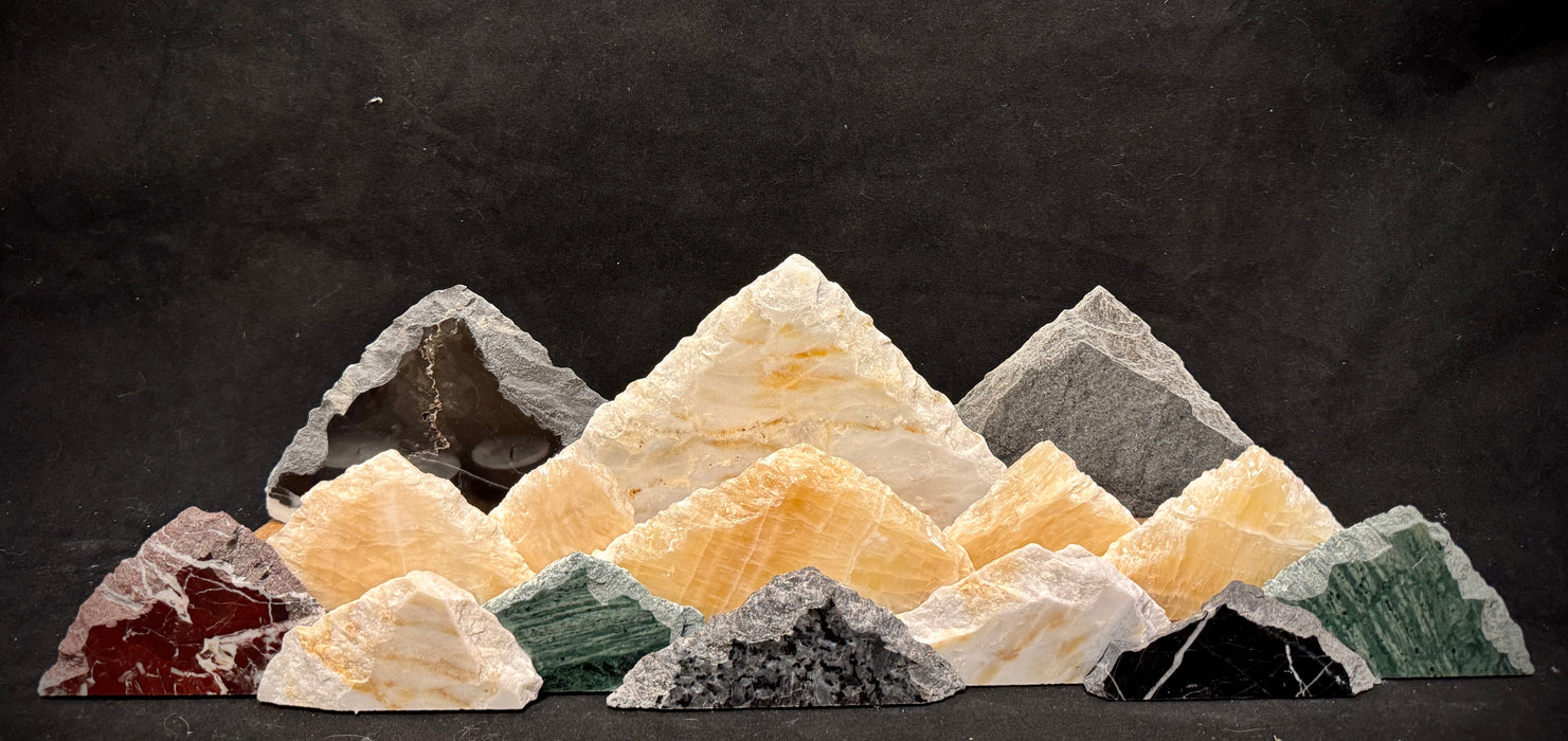 Illuminated onyx mountainscape