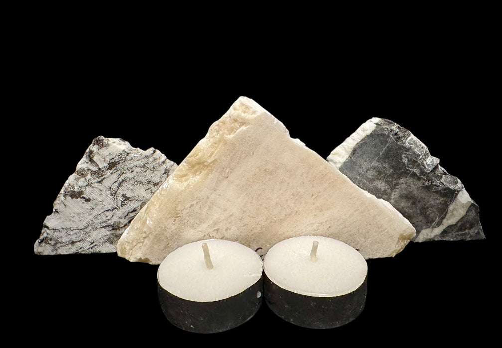 Illuminated miniature marble mountainscape