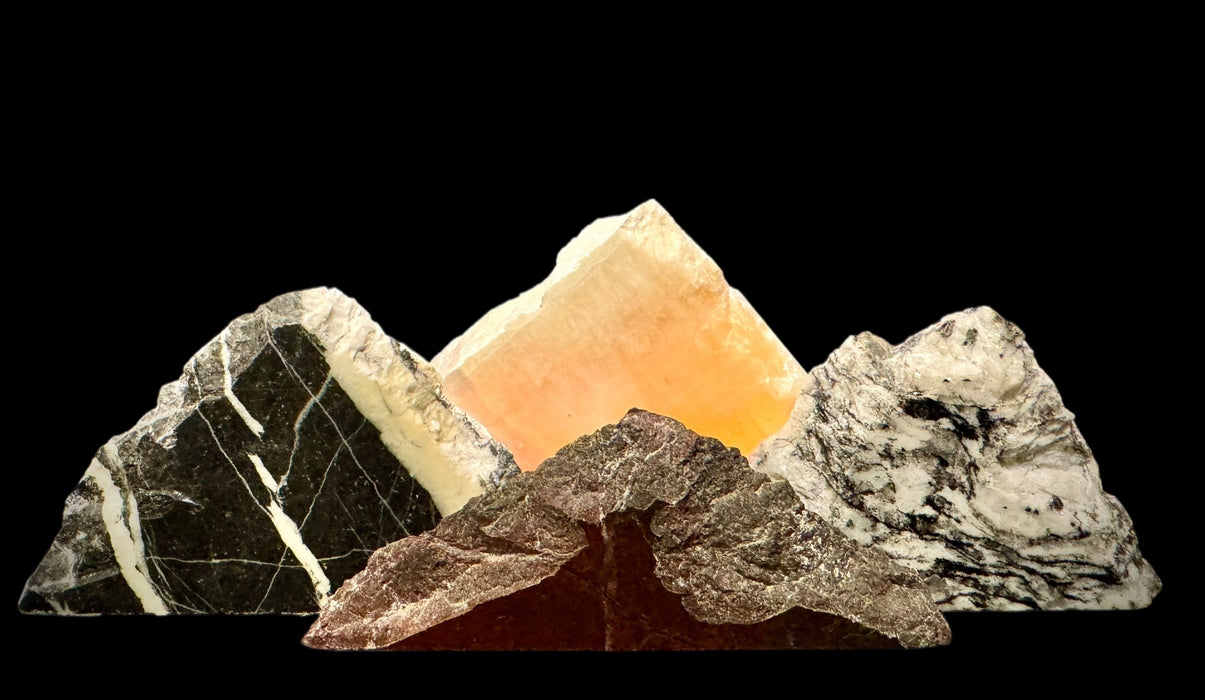 Illuminated miniature marble mountainscape