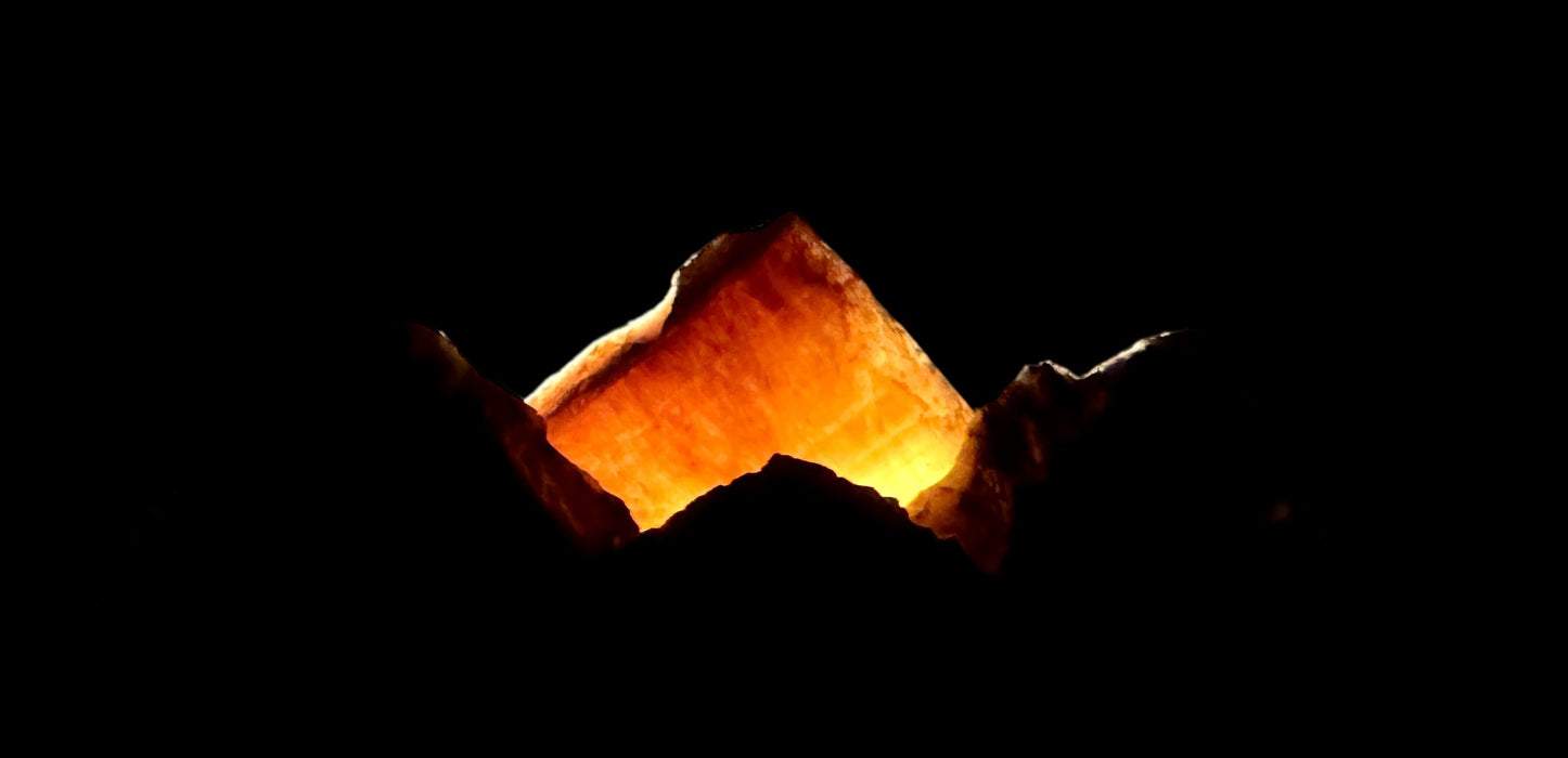 Illuminated miniature marble mountainscape