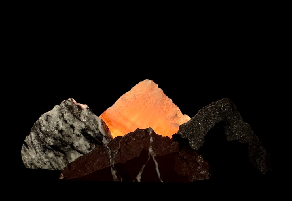 Illuminated miniature onyx mountainscape