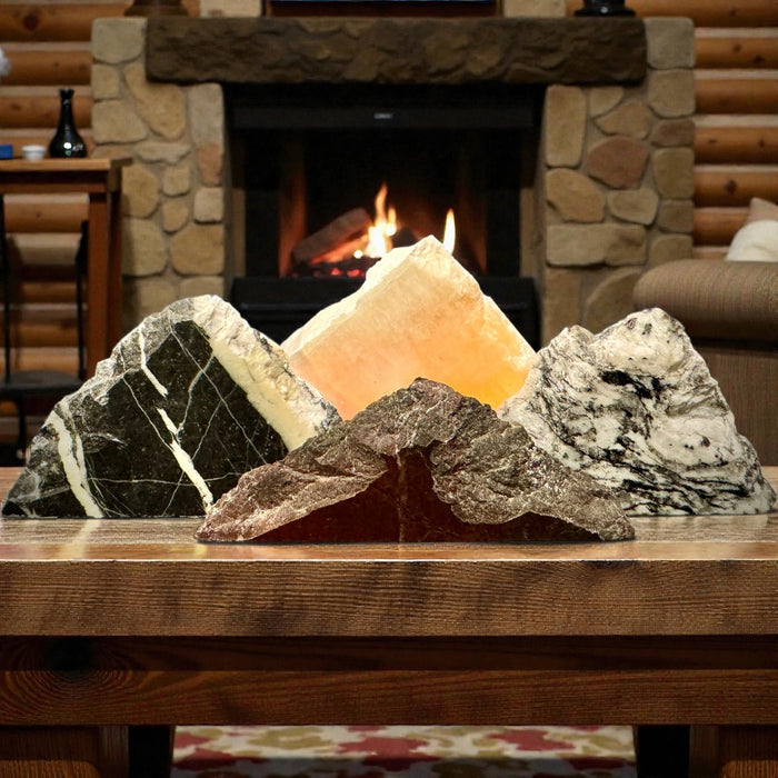 Illuminated miniature marble mountainscape