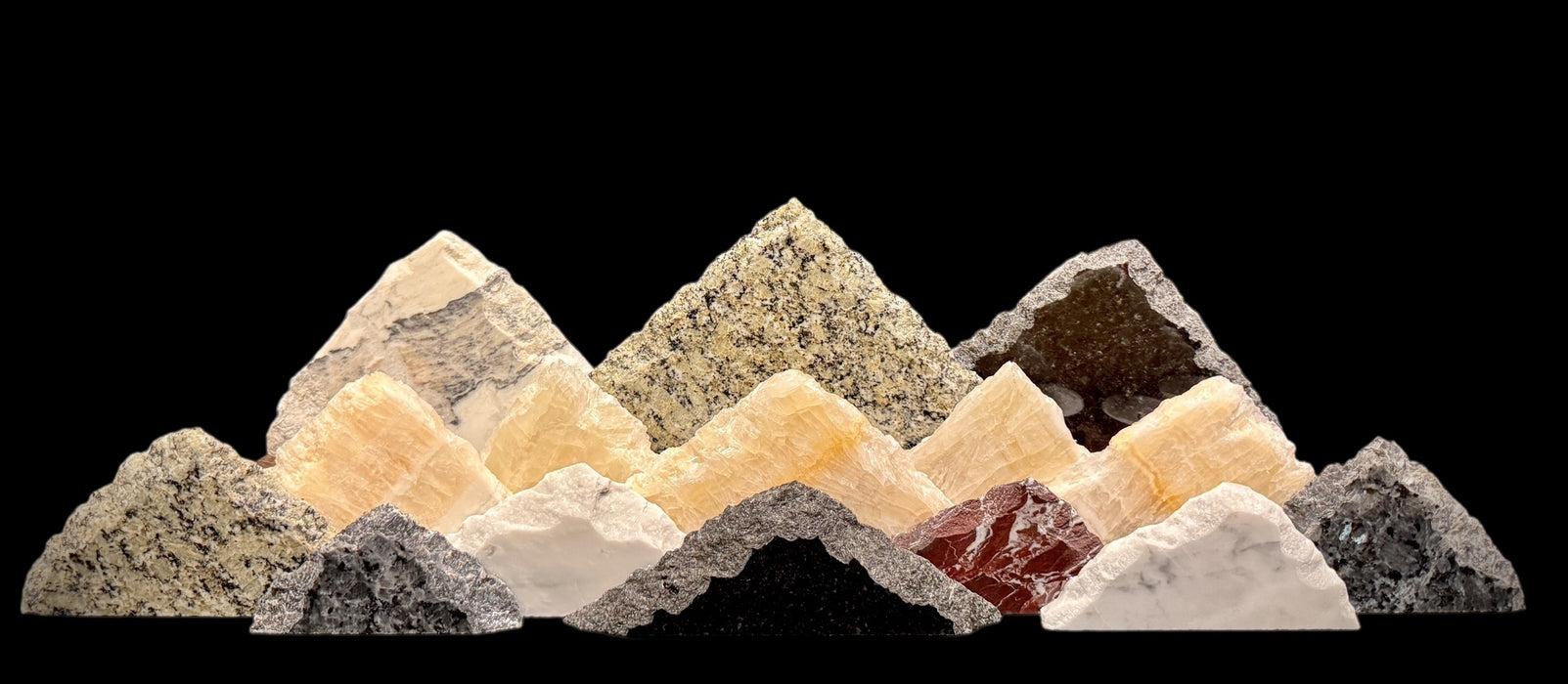 Illuminated onyx mountainscape