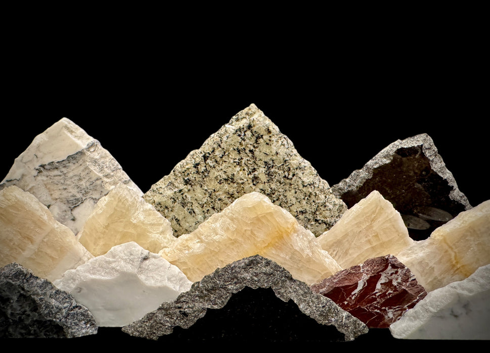 Illuminated onyx mountainscape