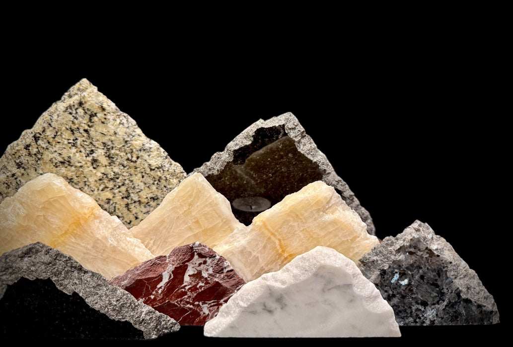 Illuminated onyx mountainscape